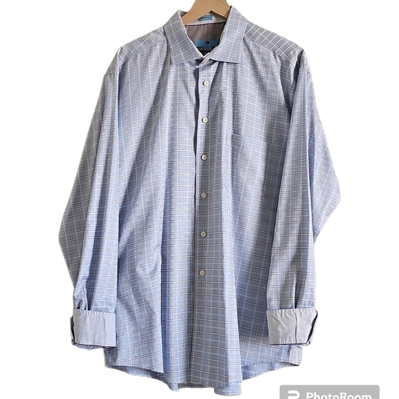 ๐ต 2 for $40 ๐ต EGARA BUTTON DOWN FLIP CUFF PLAID SHIRT - Picture 2 of 10